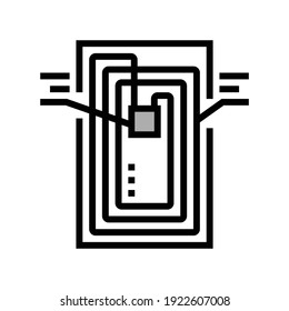 chip rfid structure color icon vector. chip rfid structure sign. isolated symbol illustration