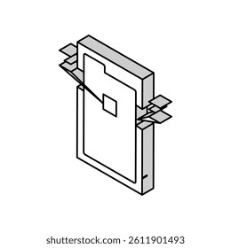 chip rfid structure isometric icon vector. chip rfid structure sign. isolated symbol illustration