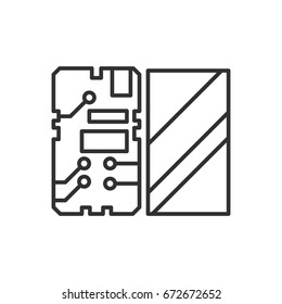 Chip and screen. Phone parts