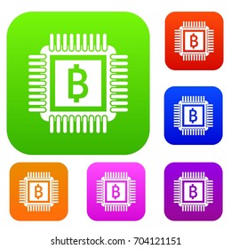 Chip set icon in different colors isolated vector illustration. Premium collection