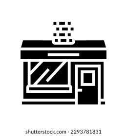 chip shop glyph icon vector. chip shop sign. isolated symbol illustration