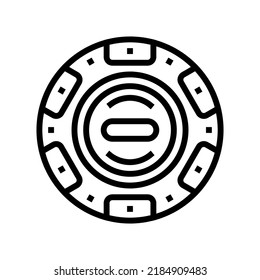 chip slot game line icon vector. chip slot game sign. isolated contour symbol black illustration