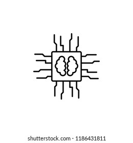 Chip smart brain  icon. Element of future technology icon for mobile concept and web apps. Thin line Chip smart brain  icon can be used for web and mobile