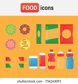 chip snack icon. Fast food snacks and drinks flat vector