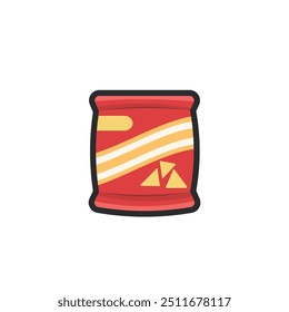 chip snack em design de vetor plano de contorno.