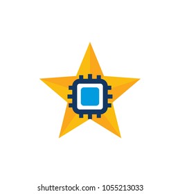 Chip Star Logo Icon Design