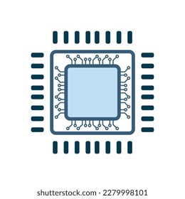 Chip technology circuits system icons design, a vector AI symbol concept design for UI creation, artificial intelligence icon concepts such as robot, digital, vr, ai, cyber operatating