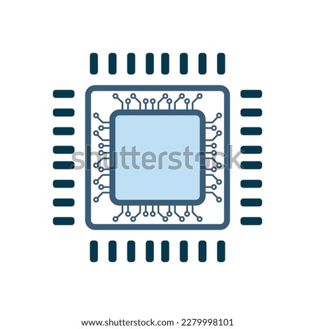 Chip technology circuits system icons design, a vector AI symbol concept design for UI creation, artificial intelligence icon concepts such as robot, digital, vr, ai, cyber operatating