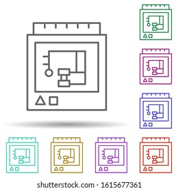 Chip, technology in multi color style icon. Simple thin line, outline vector of future world icons for ui and ux, website or mobile application