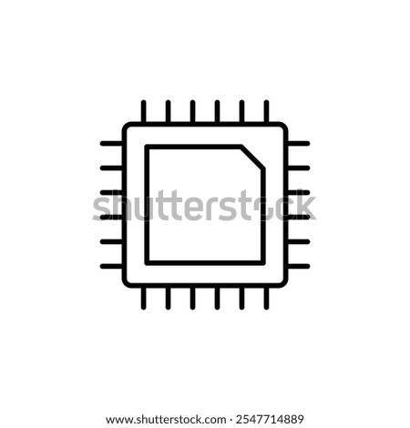Chip thin line vector icon