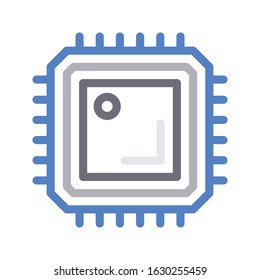 chip vector color line icon 
