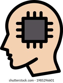 chip vector color line icon