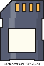 icono de línea de color del vector de chip 