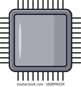 chip vector flat color icon