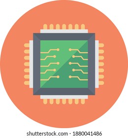 chip vector flat colour icon