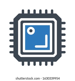 chip vector glyph color icon 