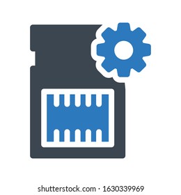 chip vector glyph color icon 