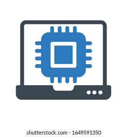 chip vector glyph color icon 