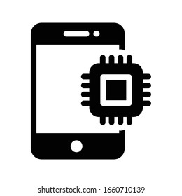 icono de color de glifo vectorial de chip 