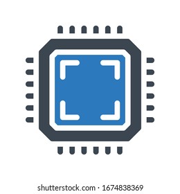 chip vector glyph color icon 
