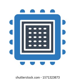 chip vector  glyph colour icon 