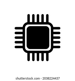 Chip vector icon. Microchip  illustration symbol. CPU sign. core logo.
