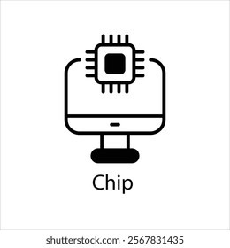 Chip Vector icon stock illustration