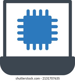 chip vector illustration isolated on a transparent background. glyph vector icons for concept or web graphics.