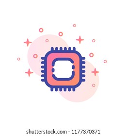 A chip vector illustration in line color design
