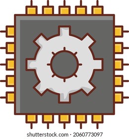 chip Vector illustration on a transparent background. Premium quality symbols. Vector Line Flat color  icon for concept and graphic design.
