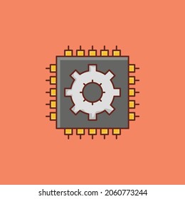 chip Vector illustration on a transparent background. Premium quality symbols. Vector Line Flat color  icon for concept and graphic design.