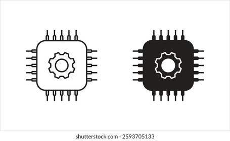 chip Vector illustration on a transparent background. Premium quality symmbols. Glyphs vector icons for concept and graphic design. Icon set.
