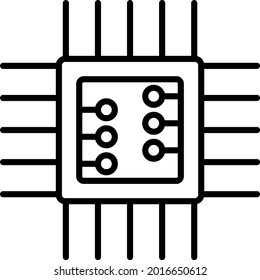 Chip Vector Line Icon Design 

