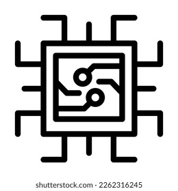 Chip Vector Line Icon Design