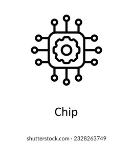 Chip Vector outline Icon Design illustration. Education Symbol on White background EPS 10 File