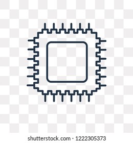Chip vector outline icon isolated on transparent background, high quality linear Chip transparency concept can be used web and mobile