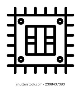 Chip Vector Thick Line Icon For Personal And Commercial Use.
