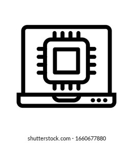 chip vector thin line icon 