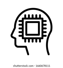 chip vector thin line icon 