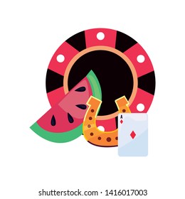 chip watermelon horseshoe and card casino and gambling
