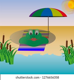 chipapuka on the beach near the pond