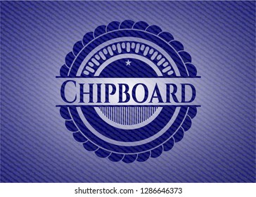 Chipboard badge with denim texture