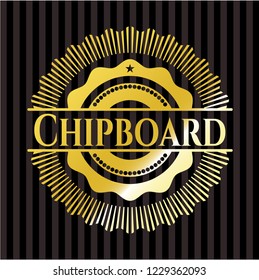 Chipboard gold emblem
