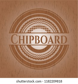 Chipboard wood emblem. Retro