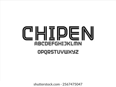 Chipen font for logo and headline. Isolated vector typeset
