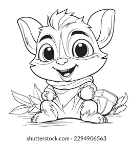Chipmunk , Black and white coloring pages for kids, simple lines, cartoon style, happy, cute, funny, animal in the world