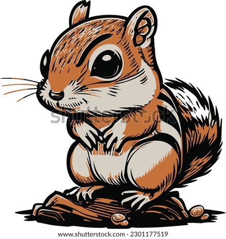 A Chipmunk Cute Vector, Animal, Cartoon
