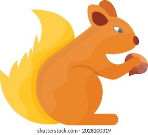 Chipmunk eating acorn Concept Vector Icon Design, Autumn or Fall activities Symbol, Dry weather Sign, Temperate climates Elements Stock illustration