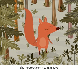 chipmunk in the forest scene