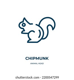 Chipmunk icon. Linear vector illustration from animal head collection. Outline chipmunk icon vector. Thin line symbol for use on web and mobile apps, logo, print media.